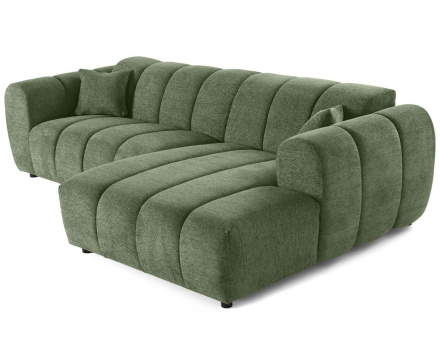 Canapé d'angle droit 4 places en tissu texturé Curtis