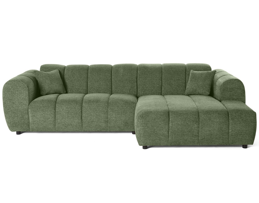 Canapé d'angle droit 4 places en tissu texturé Curtis