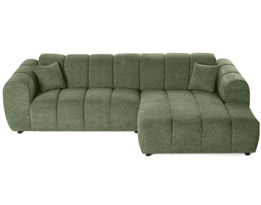 Canapé d'angle droit 4 places en tissu texturé Curtis