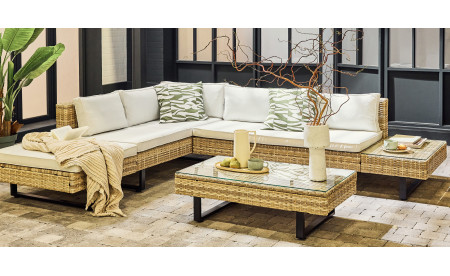                     Salon bas de jardin bois ou résine pas cher | Best Mobilier
                 